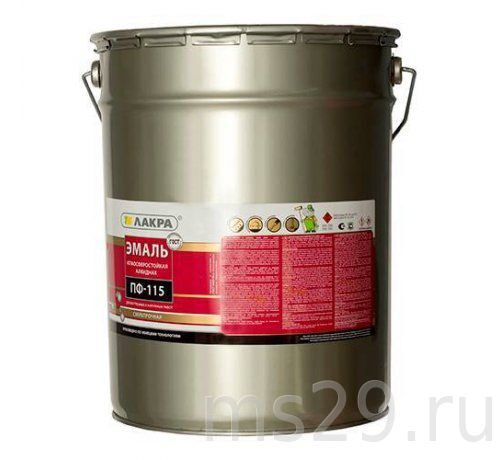 Эмаль ПФ-115 Серый 20,0кг, "Лакра-С"